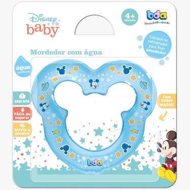 Imagem de Mordedor para Bebês Com Água Contorno Mickey Azul - Bda