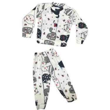Imagem de Pijama Estampado Infantil Menina e Menino Inverno Soft Manga Longa Tam