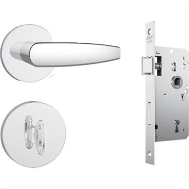 Imagem de Fechadura Stam Banheiro Inox Alavanca - 823/33 Roseta Redonda Inox