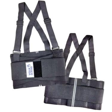 Imagem de Cinta Ergonômica Abdominal Black Belt Reflex Com Faixa Refletiva EPI Proteção Lombar Volk