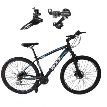 Imagem de Bicicleta Aro 29 Gti Roma 21v Freio Disco Câmbios Shimano Garfo Suspensão - Preto-azul...