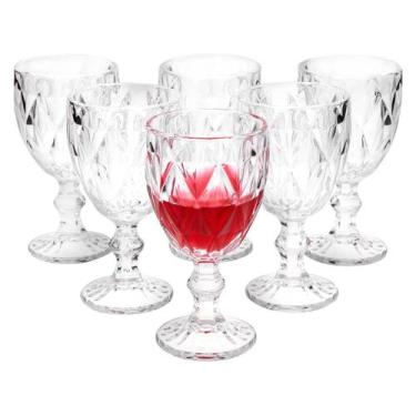 Imagem de Jogo de Taças de Vidro 240ml 6 Peças - Casambiente Diamond