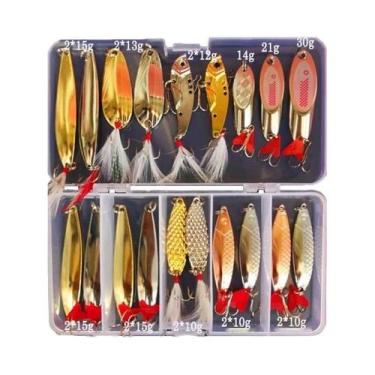 Imagem de Conjunto De Iscas De Pesca Metal Jig Spoon 10 20 25 35 Peças Kit Wobbl
