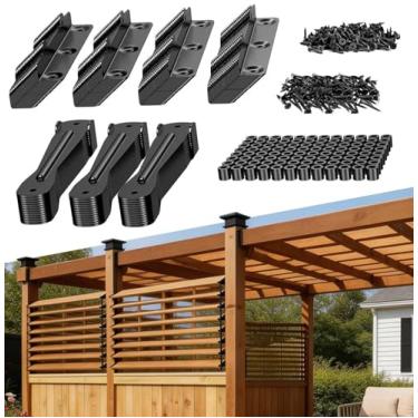 Imagem de Kit de ferragens de persiana - Suportes de sistema de persianas de deck para persianas ajustáveis ao ar livre e persianas de pérgola, perfeito para jardins, pátios e uso interno e externo
