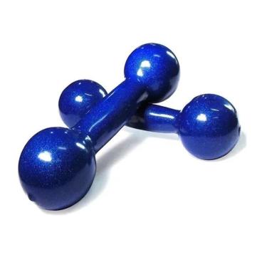 Imagem de Halter 3Kg Emborrachado Pvc O Par Azul-Unissex