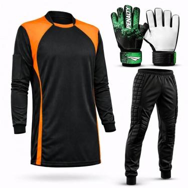 Imagem de Kit de Goleiro INFANTIL Camisa + Calça Acolchoada + Luva Penalty ( P A G)-Unissex