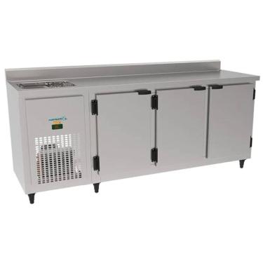 Imagem de Balcão Refrigerado Inox 2m 3 Portas com Pia Esquerdo 1350KBSP200DP Kofisa