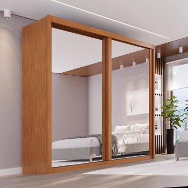 Imagem de Guarda-roupa Casal 2 Portas Espelhadas de Correr 3 Gavetas Mdf Pietro Rubi