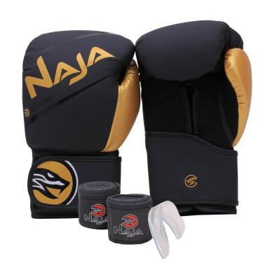 Imagem de Kit Luva Boxe Muay Thai Naja Extreme Bandagem Protetor Bucal - Treino e Sparring 10oz 12oz 14oz 16oz-Unissex