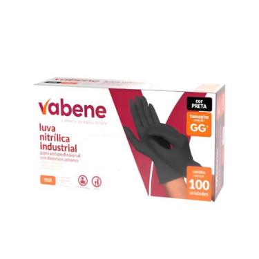 Imagem de Luva Descartável Nitrílica sem Pó Preta GG 9 CA 44034 com 100 Unidades