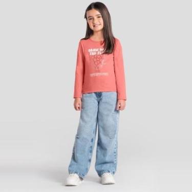Imagem de Calça Jeans infantil menina wide leg Brandili-Feminino