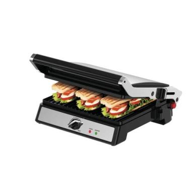 Imagem de Super Grill Arno GGRA Sanduicheira Inox Placas Antiaderentes Abertura 