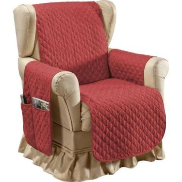 Imagem de Protetor Capa Poltrona do Papai Liso Fatima 1 Lugar - Rulidry, Vermelh