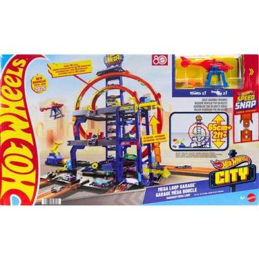 Imagem de Hot Wheels Pista City Mega Loop Garagem JBM74 Mattel, Azul