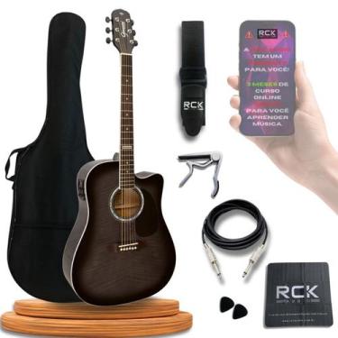 Imagem de Violão Giannini Aço Eletroacústico kit Completo, GF-1D Trans Black