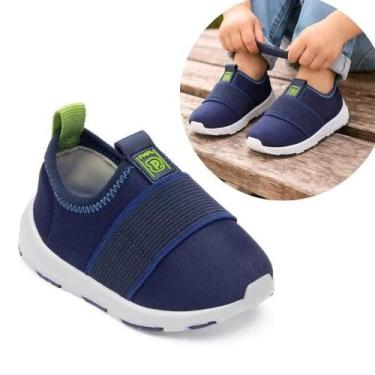 Imagem de Tênis Infantil Menino Pimpolho Sport Neo Calce Fácil Sem Cadarço, Azul