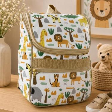 Imagem de Mochila Maternidade Média Elegante Espaçosa Prática Resistente Cor:Beg
