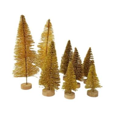 Imagem de Mini Árvores De Natal Artificiais De Cedro E Pinheiro, Ornamentos De M