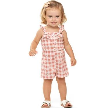 Imagem de Macacão Infantil Menina Verão Flores - Angerô, Salmão, 2