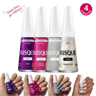 Imagem de Kit Esmaltes Risqué Voltei Lançamento Tons Metálicos Esmalte Atacado, 