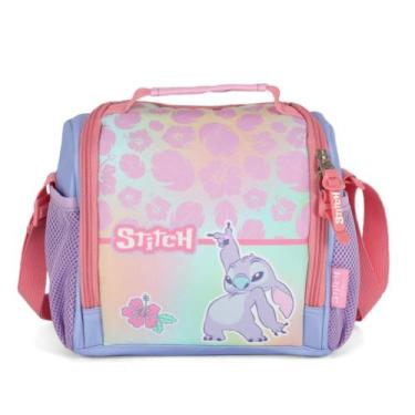 Imagem de Lancheira Térmica Stitch Flores Rosa Luxcel LA50093SC Lançamento 2026