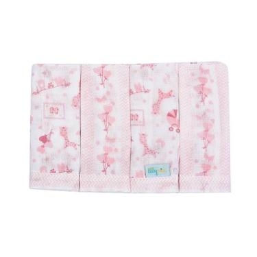 Imagem de Babete Fralda Baby Nice Giraffa - 4 Unidades - 30cm x 30cm - MINASREY