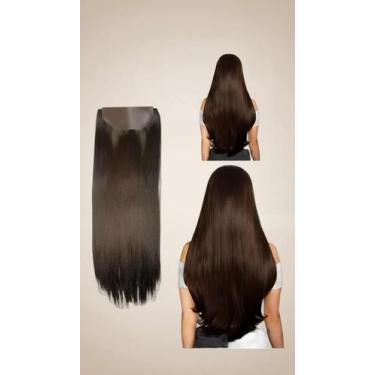 Imagem de Aplique Cabelo Tic Tac Fibra Orgânica 70cm 150gr Castanho - Congratula