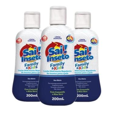 Imagem de Kit 3 Repelentes Loção Creme Sai Inseto Family Kids 4H 200ML - Nutriex