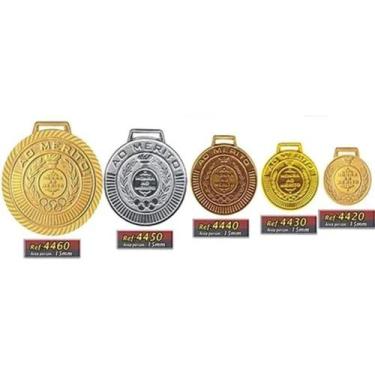 Imagem de Kit com 60 Medalhas Rema Honra Ao Mérito 40mm com Fita Cor Ouro