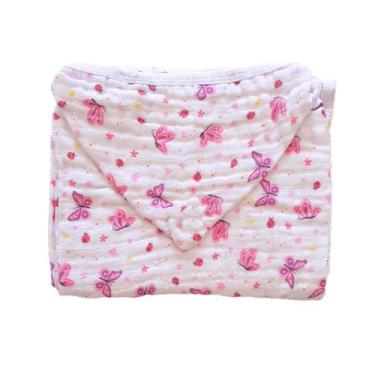 Imagem de Toalha Banho Bebê Soft Fralda c/ Capuz 85cm x85cm -Baby Gijo, Borbolet