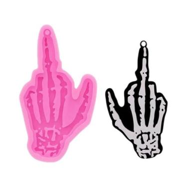 Imagem de Molde De Silicone Em Forma De Crânio Com Chaveiro Para Fondant, Chocol
