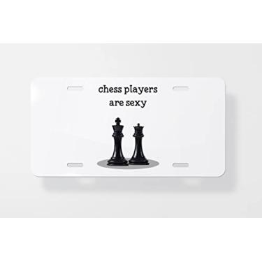 Imagem de Chess Players are Sexy Capa para placa de licença - Novidade capa para placa de carro - Capa de moldura para placa de carro - 15 x 30 cm