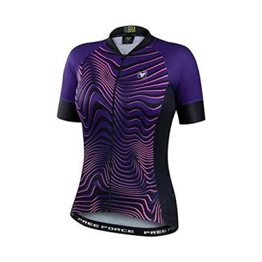 Imagem de Camisa Ciclismo Feminina Free Force Phase Preto Roxo