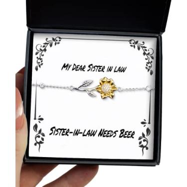 Imagem de Linda Sister in Law Gifts, Sister-in-Law Needs Beer, Epic Birthday Girassol, presentes para irmã