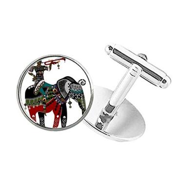 Imagem de DIYthinker Abotoaduras com fecho de botão redondo e fecho de botão para trekking chinesa