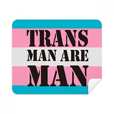 Imagem de Pano de limpeza Trans Man Support LGBT Transgênero Pano de limpeza Limpador de tela 2 peças Tecido de camurça