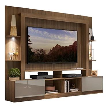 Imagem de Estante com Leds e Suporte para Tv até 65" Multimóveis Berlim Fg3384 Madeirada/lacca Fumê