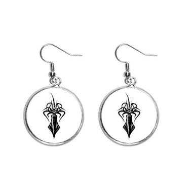 Imagem de Brinco feminino de prata com ilustração de polvo preto Marine Life