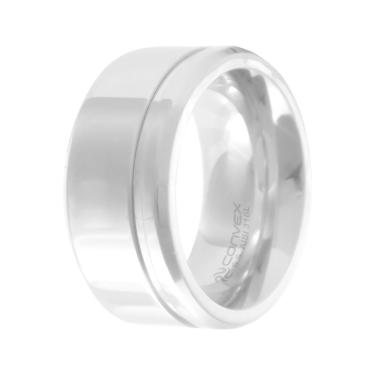Imagem de Aliança de Namoro Chrome 10mm com Filete Lateral
