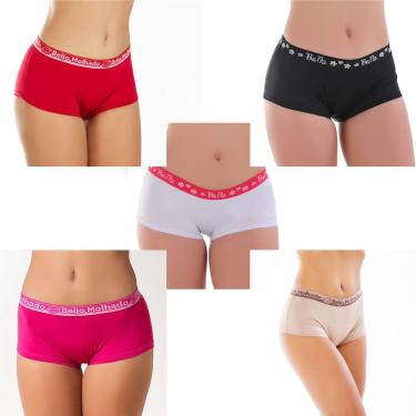 Imagem de Kit com 5 Calcinhas Short | Cueca Boxer Feminina Lia