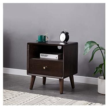 Imagem de Mesas laterais de cama com gaveta única mesa de cabeceira de madeira moderna minimalista pequeno apartamento quarto mini armário armário casa cabeceira mesas de cabeceira para quarto (cor : D)