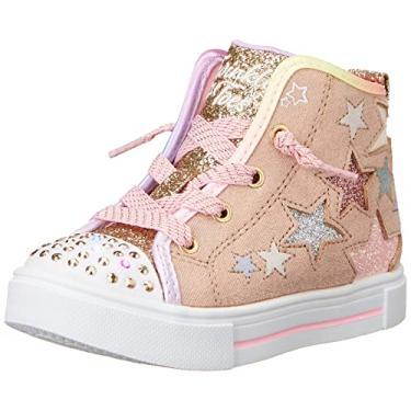 Imagem de Skechers Kids Girls Twinkle Sparks-Star Glitz Sneaker, Gold/Multi, 3 Little Kid
