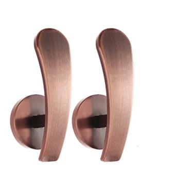 Imagem de 2 peças cortina retrô cortina de retenção tieback ganchos de metal montados na parede gancho pendurado na parede suporte de cortina moderno decoração de casa, ouro rosa