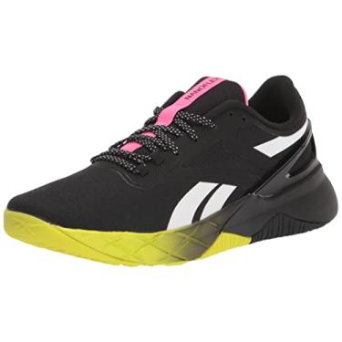 Imagem de Reebok Tênis masculino Nanoflex Cross Trainer, Preto/Rosa Atômico/Amarelo Ácido, 43