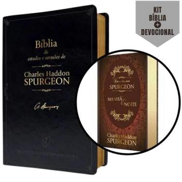 Imagem de Kit Charles Spurgeon: 1 Bíblia De Estudos Nvt Capa Preta + 1 Devociona