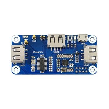Imagem de Waveshare HUB para Raspberry Pi Zero com 3 portas USB 2.0 e Ethernet 10/100M, PoE 802.3af