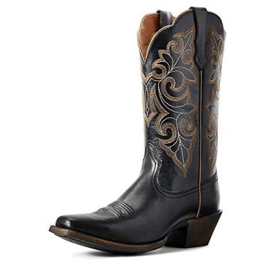 Imagem de ARIAT Women's Round Up Square Toe Western Boot Limousine Black Size 5.5 B/Medium Us
