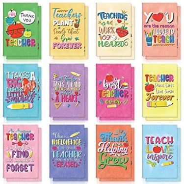 Imagem de Pajean 24 peças, caderno de professor, presente de apreciação de professores, caderno de anotações inspiradores para professores de 8 x 12,7 cm