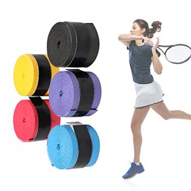 Imagem de Raquete de badminton absorvente de suor sobre as alças fita de tênis manga antiderrapante raquete fita de aderência tênis overgrip macio raquete overgrip vara de pesca kit de fita envoltório alças antiderrapantes fitas de raquete
