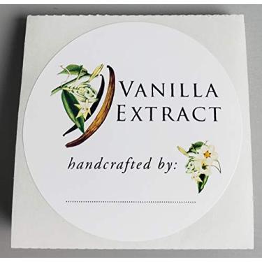 Imagem de Etiquetas extras da VANILLA (design botânico) – Ciclo redondo de 5 cm – 12 / PKG